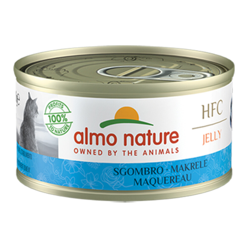 24x Almo Nature HFC Kattenvoer Nat in Gelei Makreel 70 gr