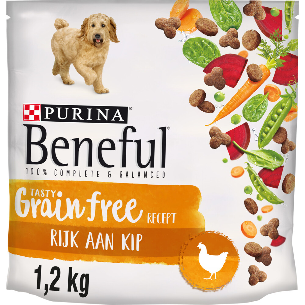3x Beneful Hondenvoer Droog Graanvrij Kip - Groenten 1,2 kg