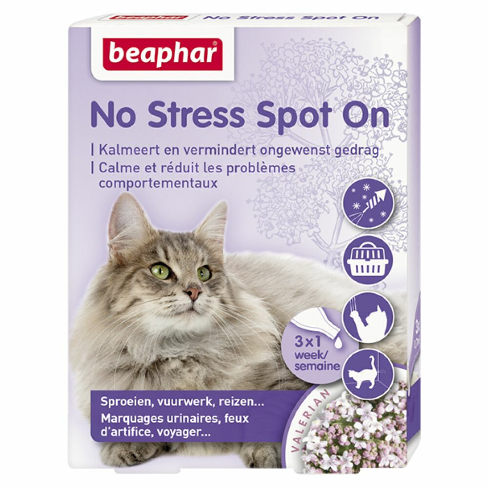 6x Beaphar No Stress Kat Spot On 3 pipetten