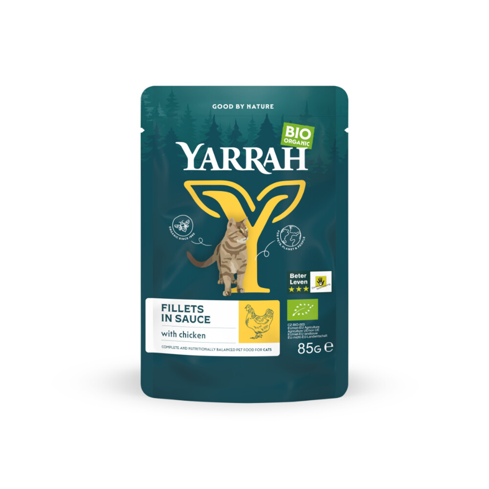 14x Yarrah Bio Kattenvoer Kip 85 gr
