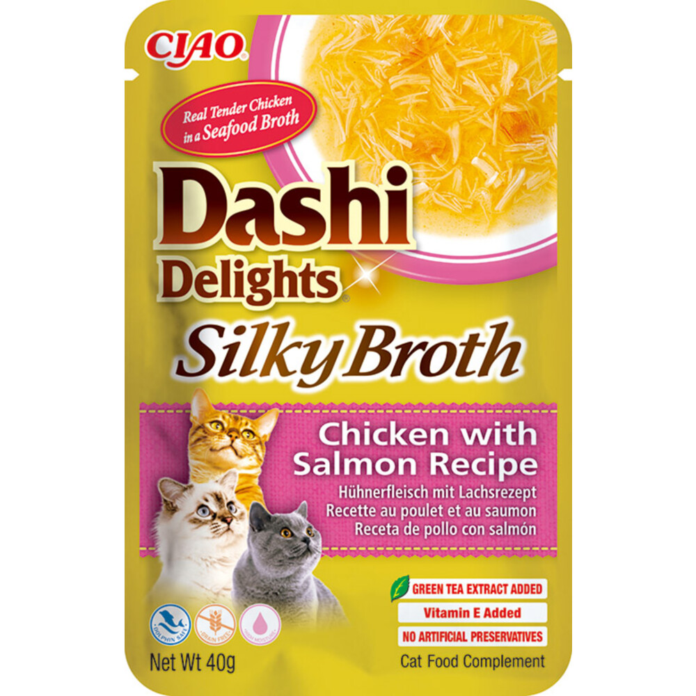 Ciao Dashi Delights Silky Broth Kattenvoer Nat Chicken & Salmon 40 gr