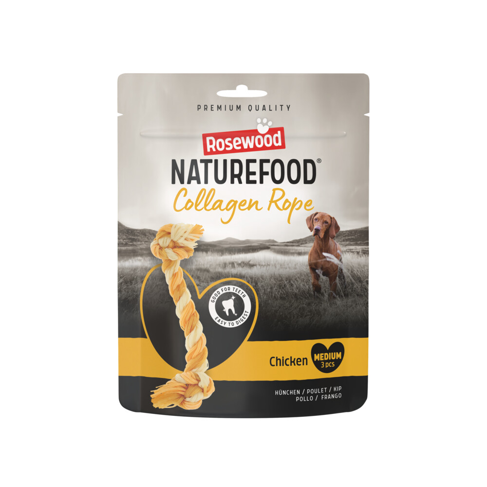6x Rosewood Naturefood Hondensnack Collageen Rope Chicken M 90 gr