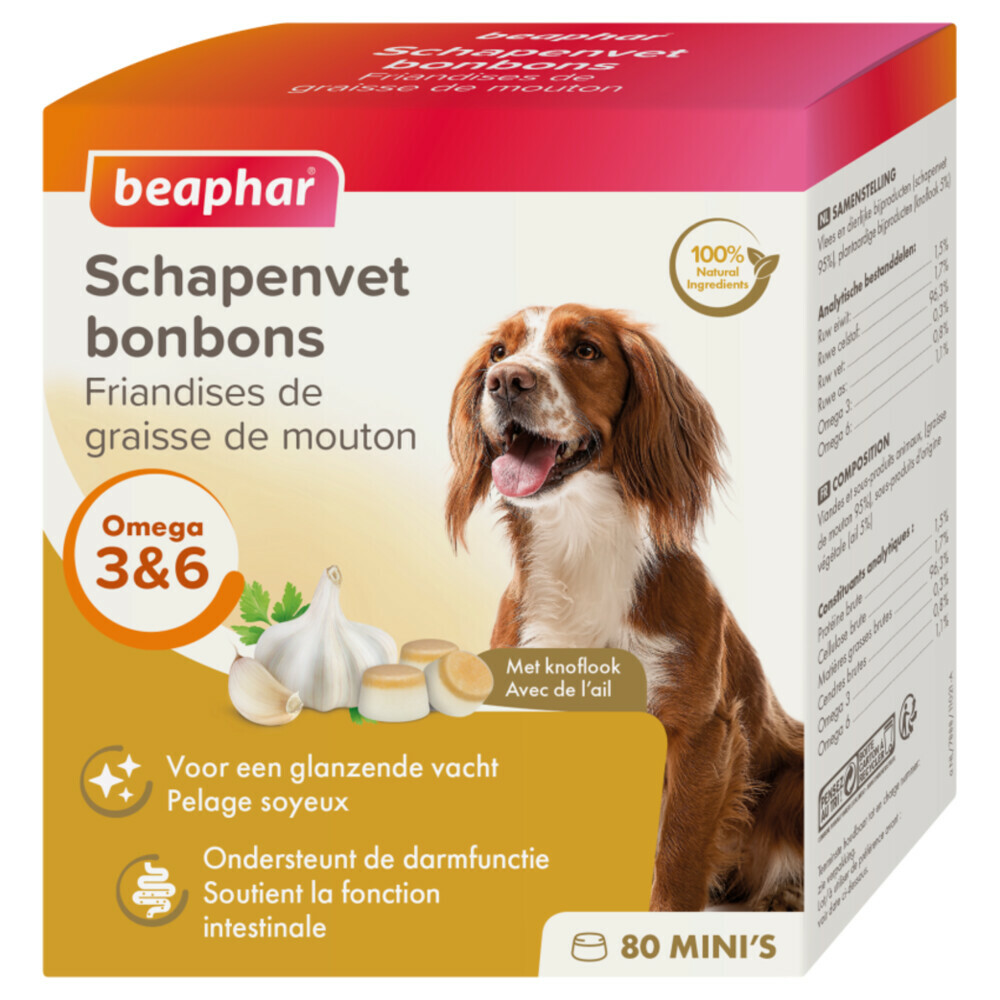6x Beaphar Schapenvet Bonbons Mini Knoflook 245 gr