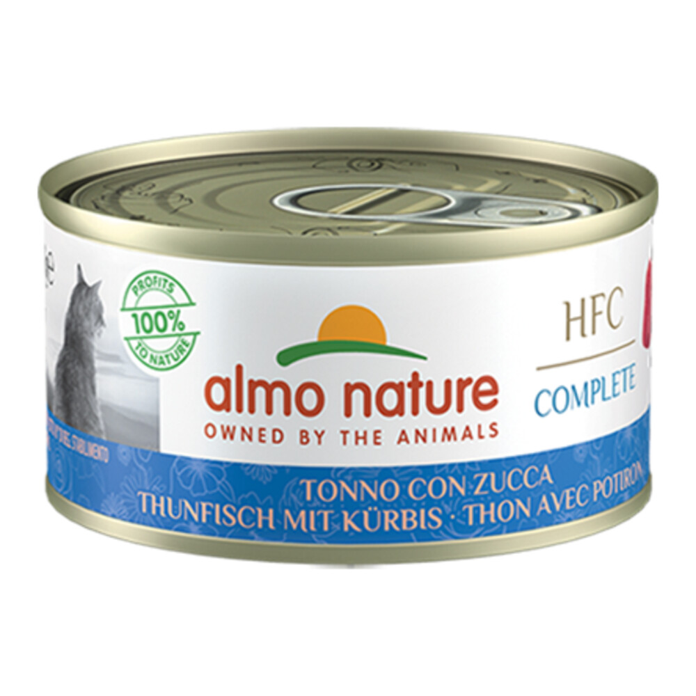 24x Almo Nature HFC Complete Kattenvoer Nat Graanvrij Tonijn & Pompoen 70 gr
