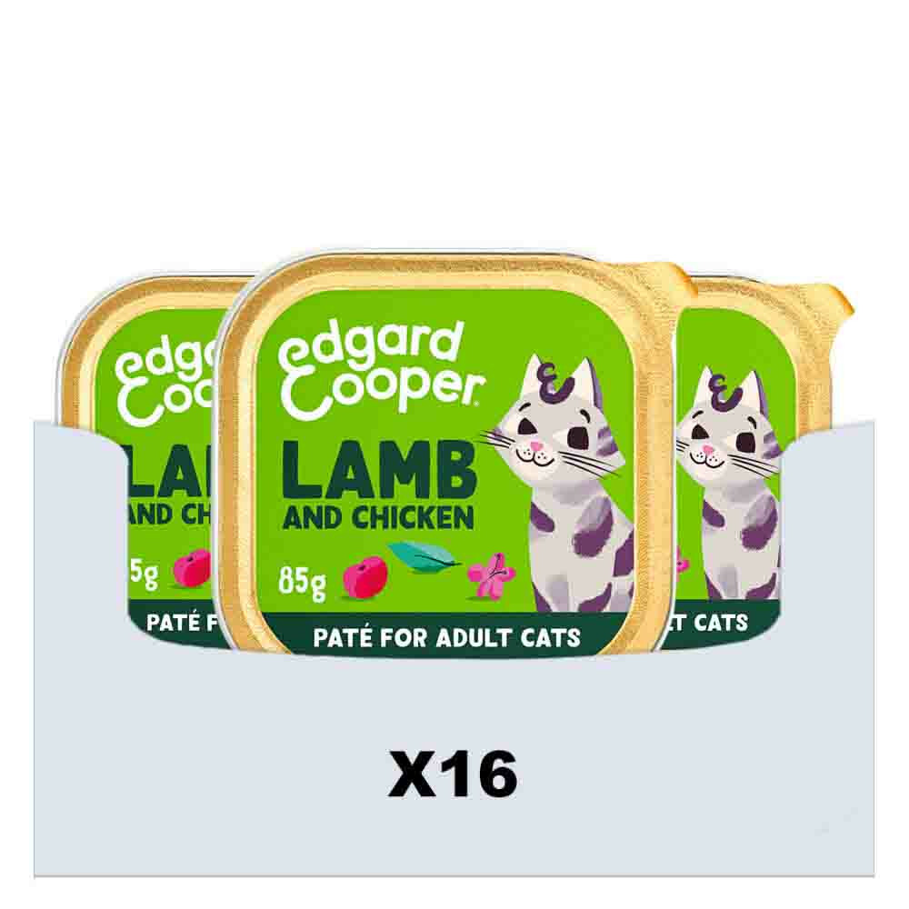 16x Edgard & Cooper Kattenvoer Pate Lam - Kip 85 gr