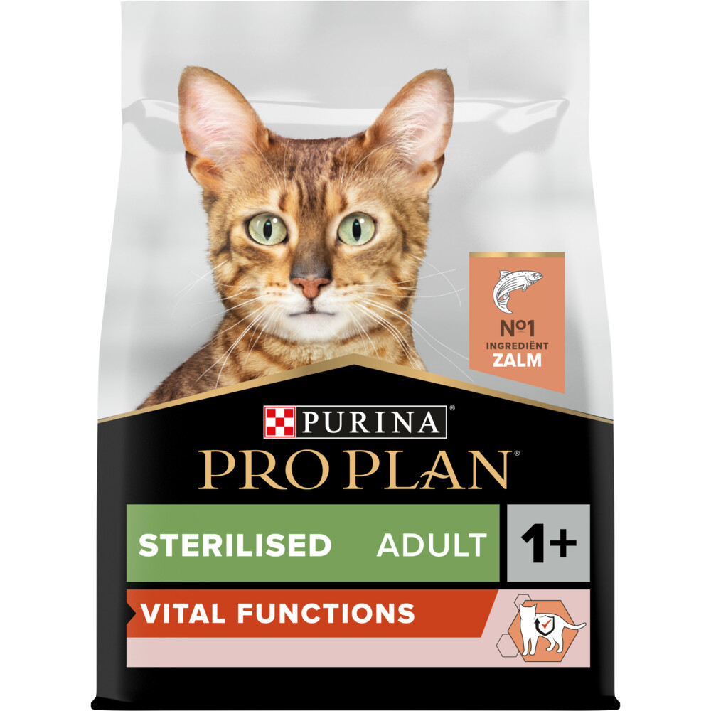 4x Pro Plan Kattenvoer Droog Adult Sterilised Vital Functions Zalm 3 kg