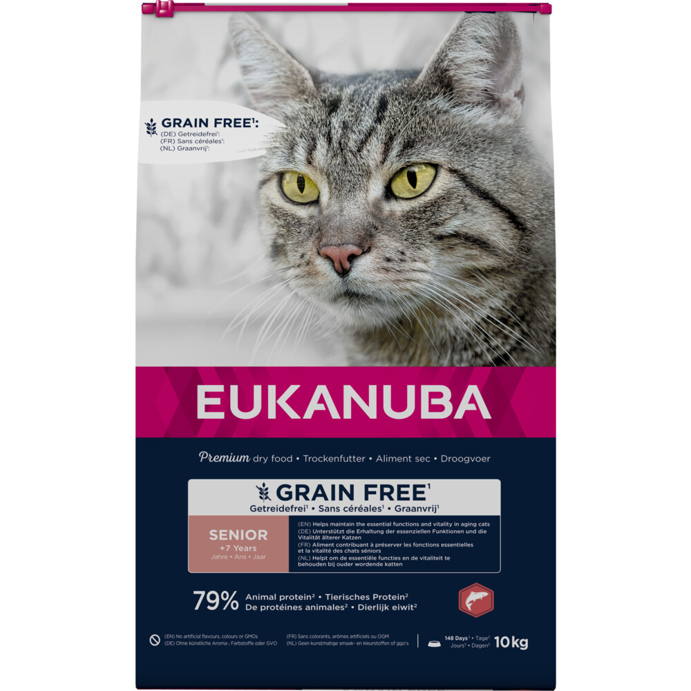Eukanuba Kattenvoer Droog Senior Graanvrij Zalm 10 kg