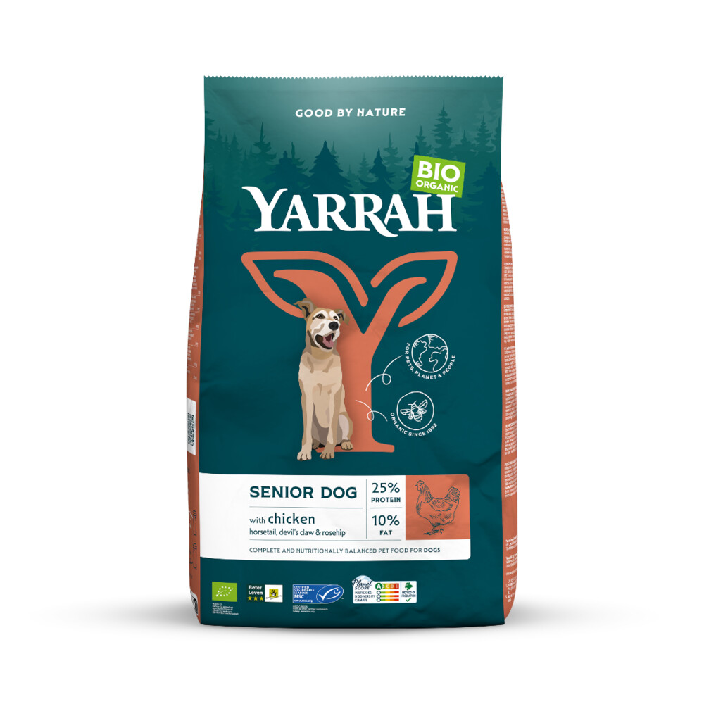 4x Yarrah Bio Hondenvoer Senior Kip 2 kg