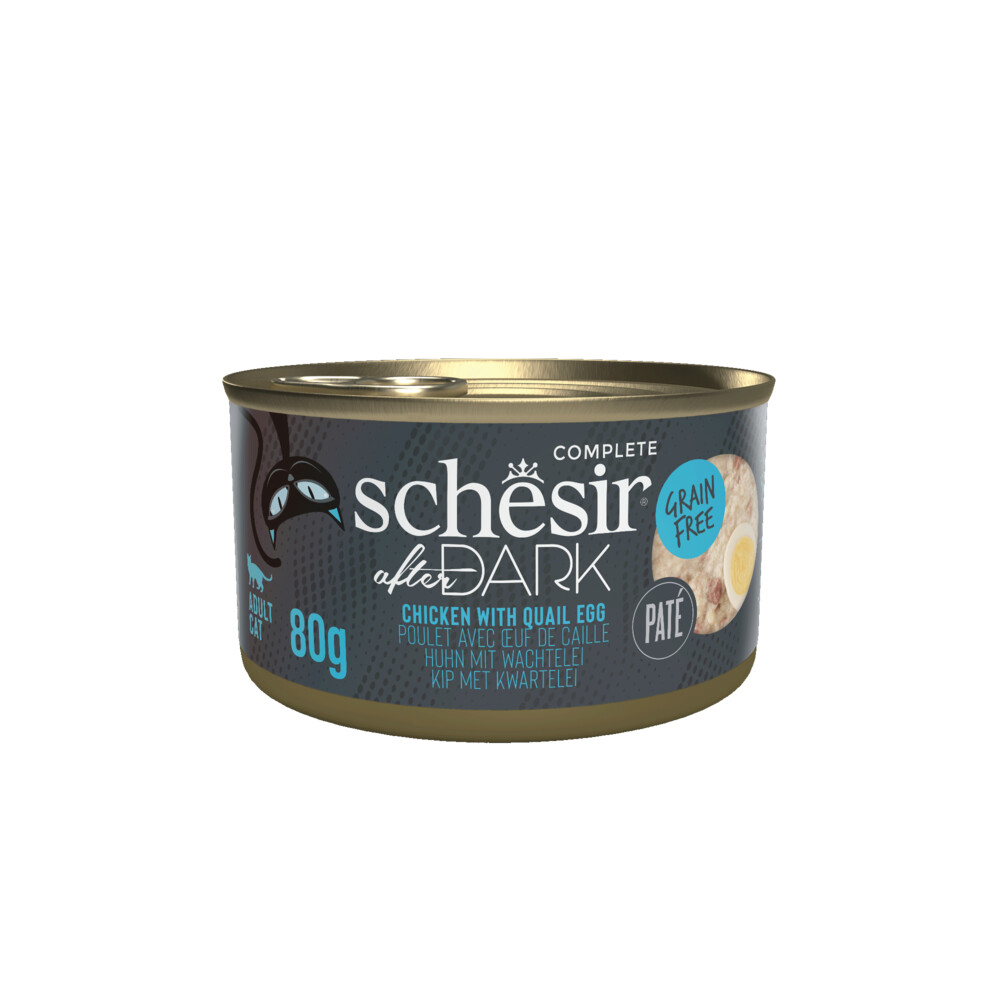 12x Schesir After Dark Paté Kip & Kwartelei 80 gr