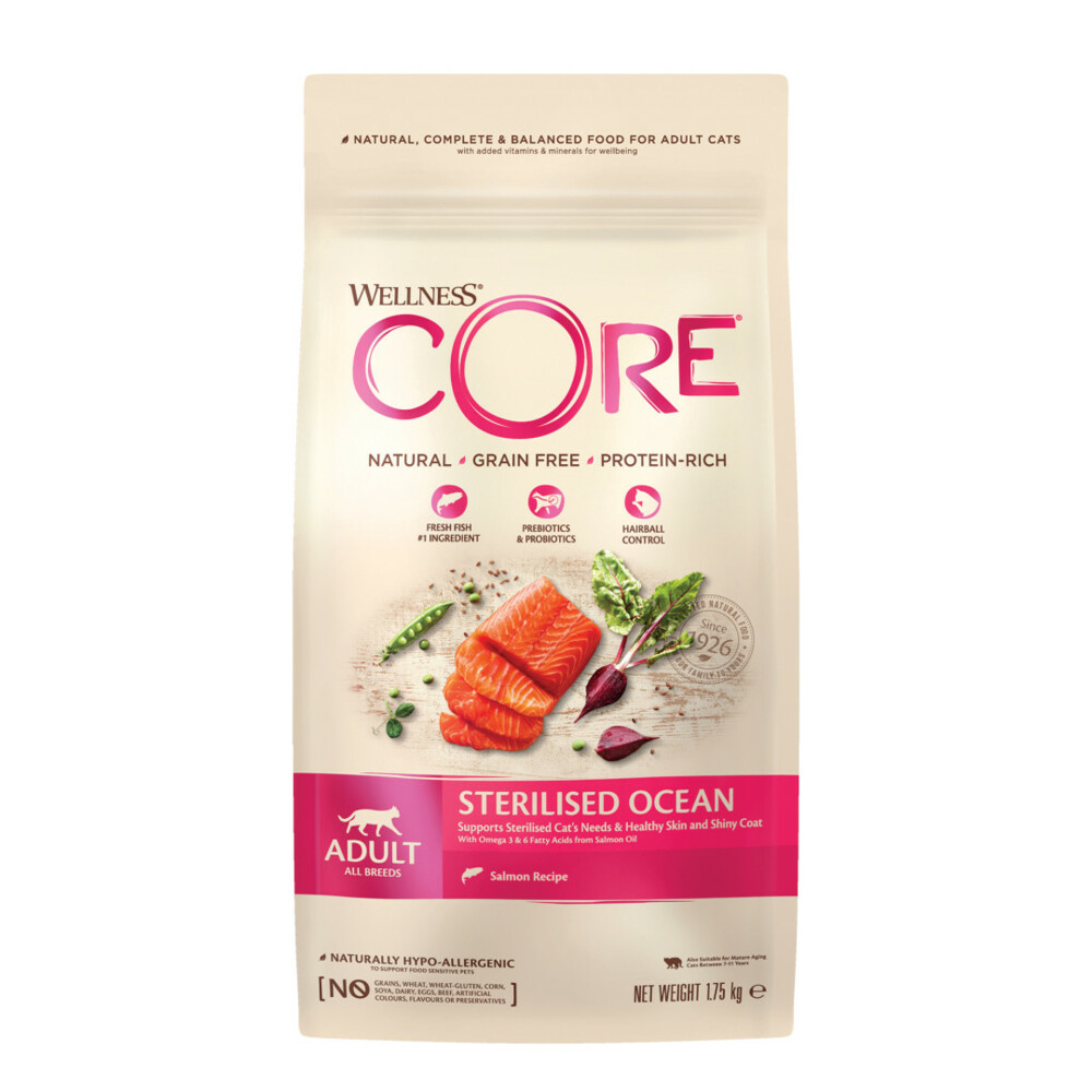 4x Wellness Core Kattenvoer Sterilised Zalm 1,75 kg