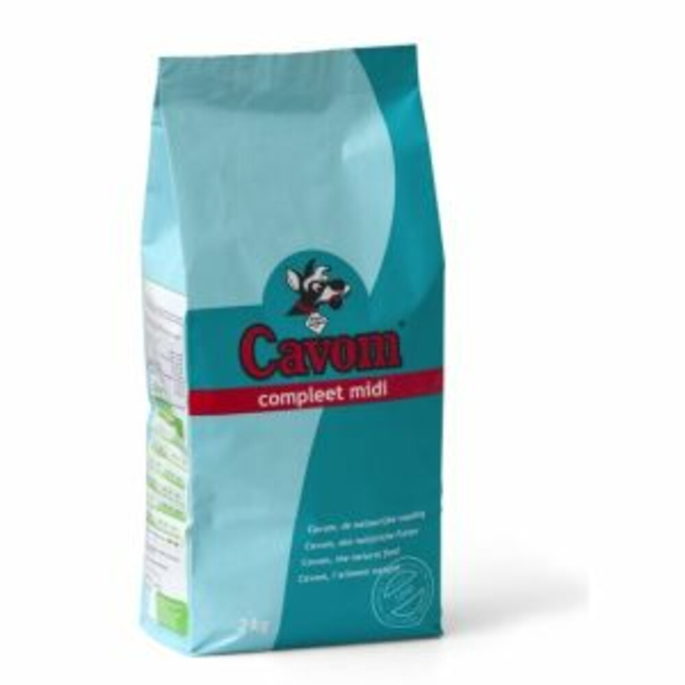 5x Cavom Hondenvoer Droog Compleet Midi 2 kg