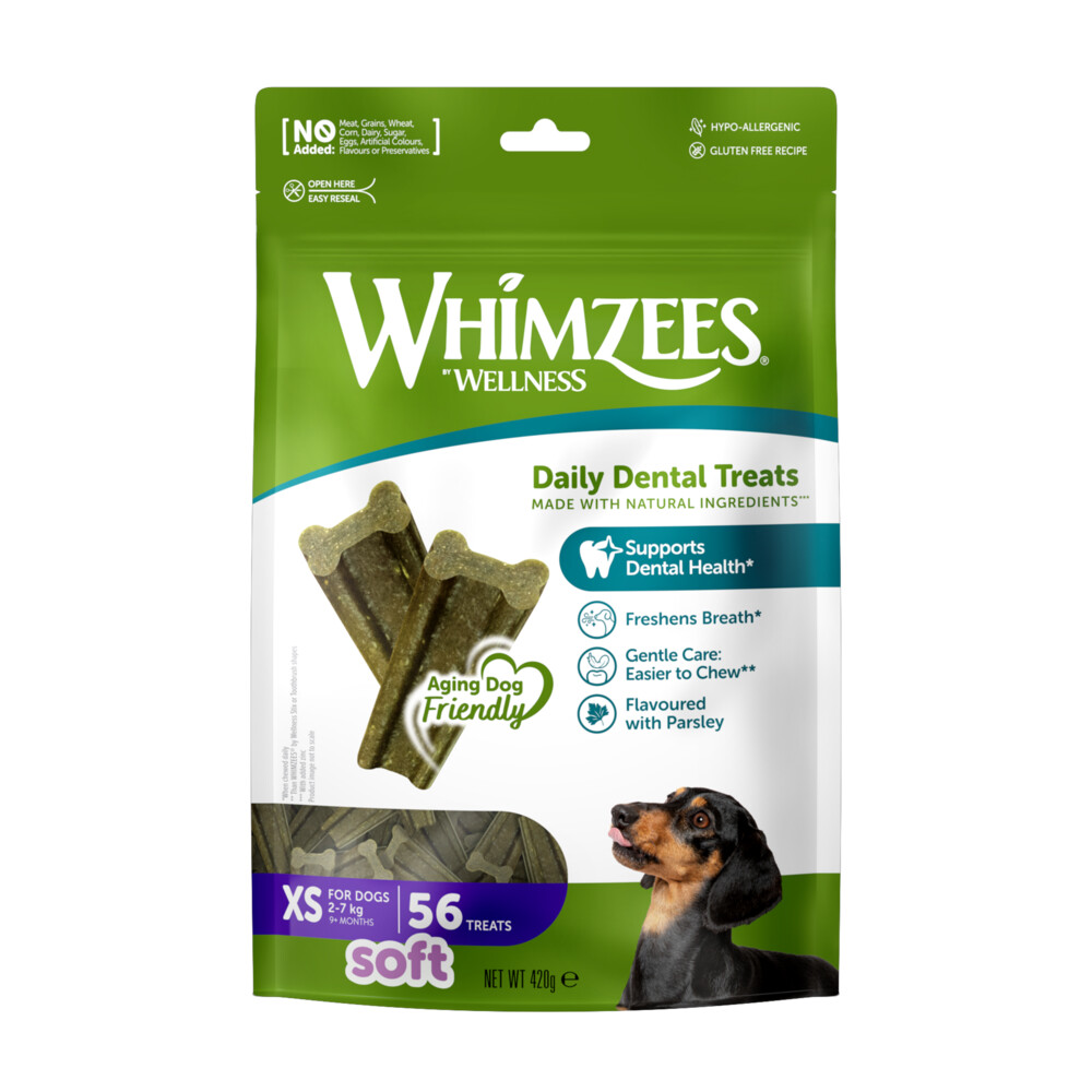 6x Whimzees Value Bag Soft XS 56 stuks