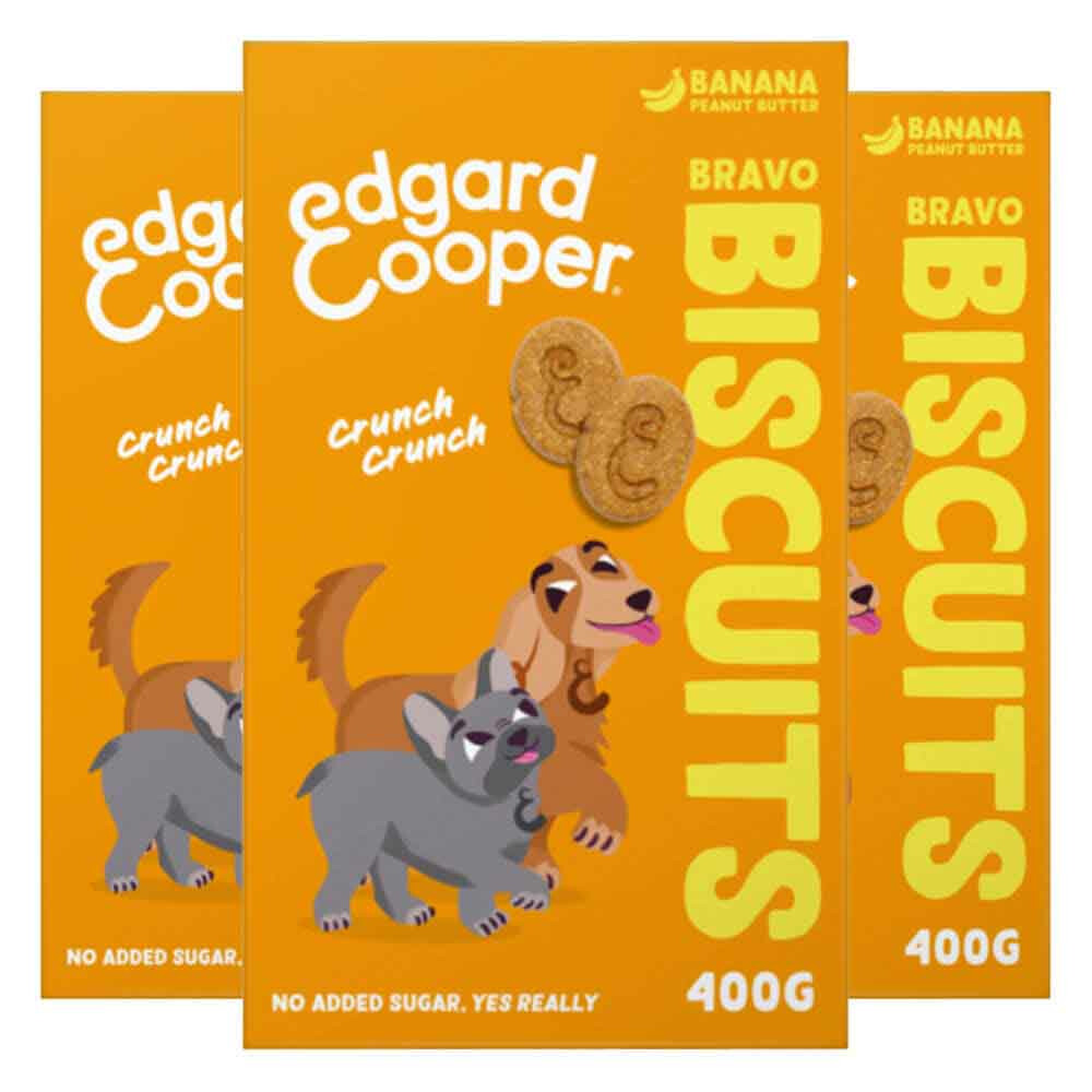 3x Edgard & Cooper Adult Biscuit Banaan & Pinda 400 gr