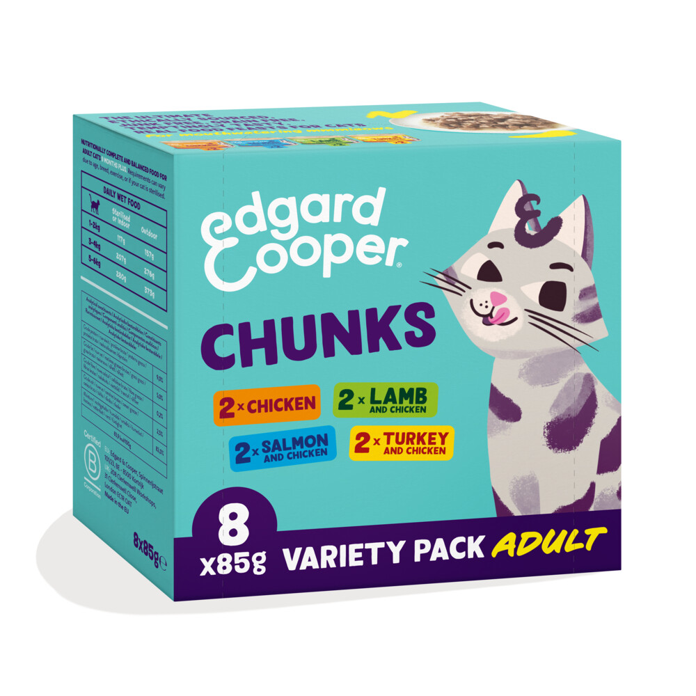 6x Edgard & Cooper Kattenvoer Adult Multipack 8 x 85 gr