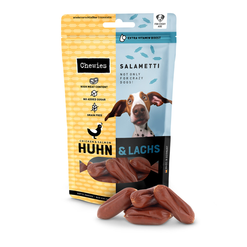 Chewies Salametti Hondensnack Kip & Zalm 60 gr