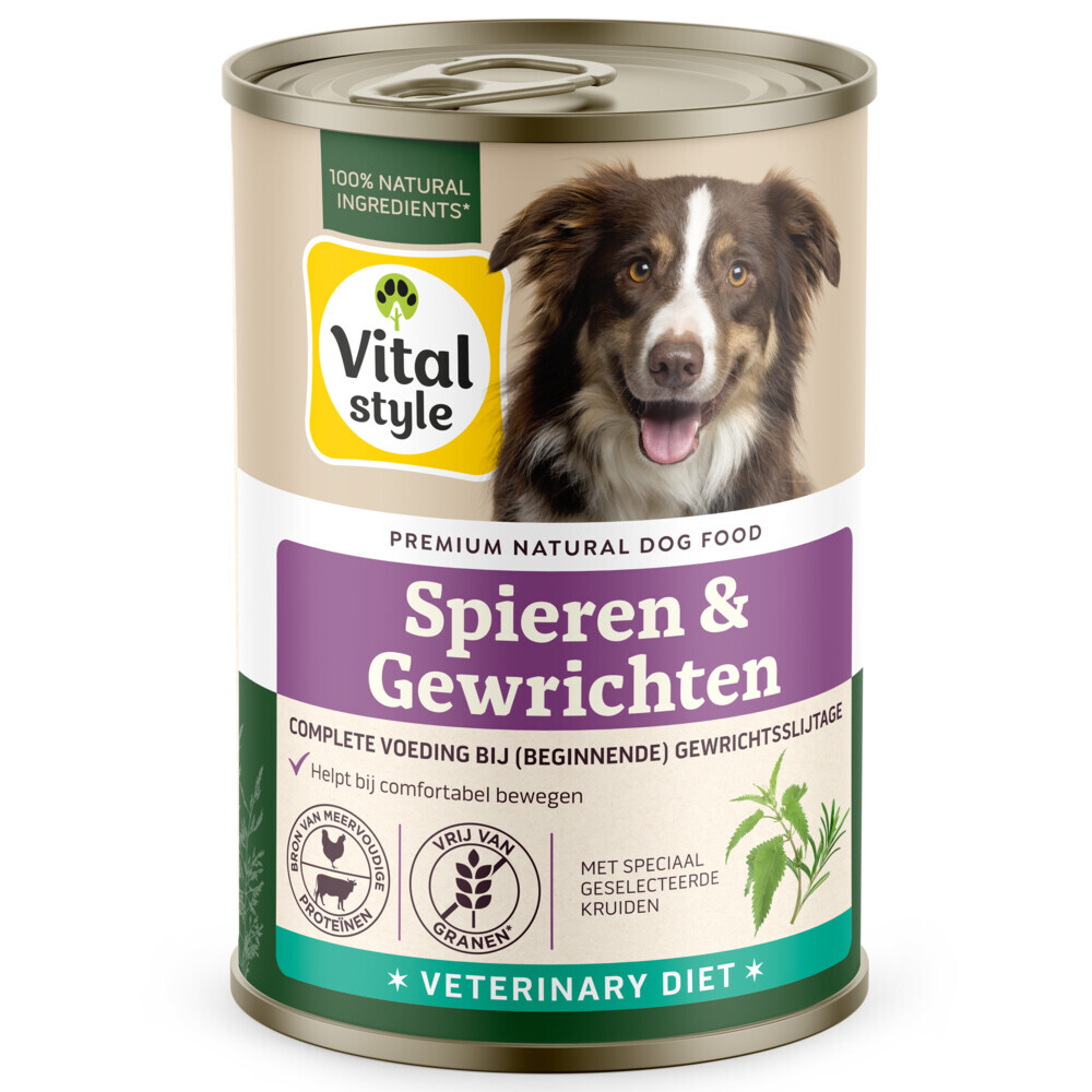 6x Vitalstyle Hondenvoer Blik Spier & Gewrichten 400 gr
