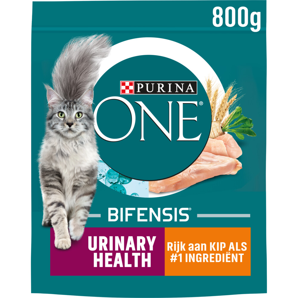 4x Purina ONE Kattenvoer Droog Urinary Care Kip 800 gr