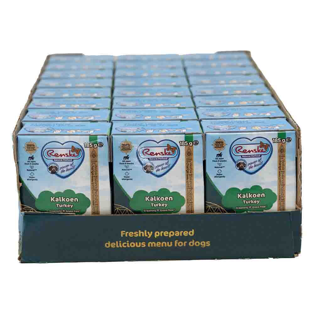 24x Renske Vers Graanvrij Tetra Hondenvoer Nat Kalkoen 185 gr