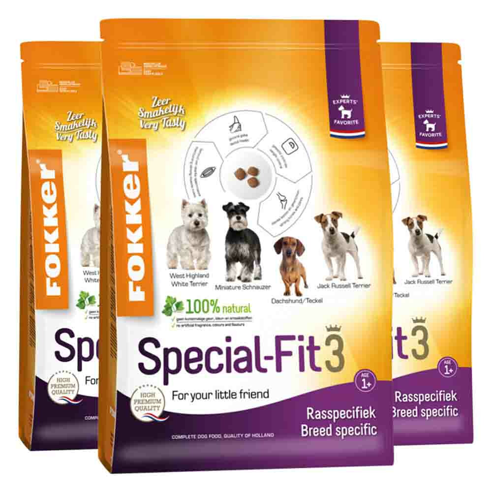 3x Fokker Special-Fit Hondenvoer 3 2,5 kg
