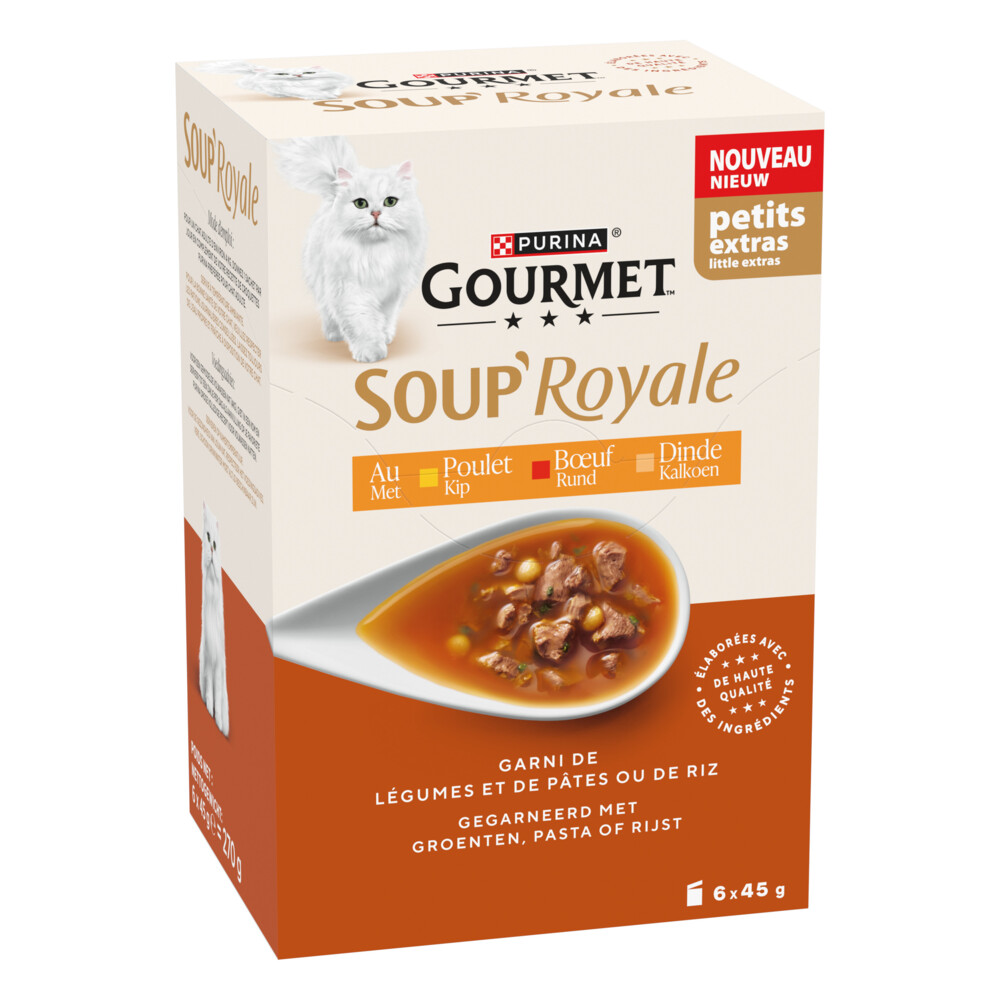 Gourmet Kattenvoer Nat Soup Royale Rund 6x45 gr
