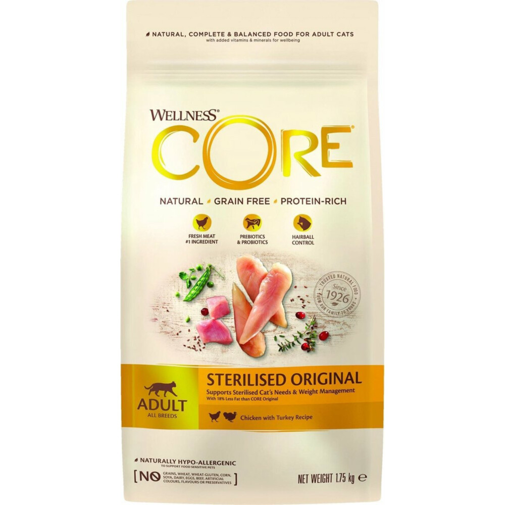 4x Wellness Core Kattenvoer Sterilised Kip - Kalkoen 1,75 kg