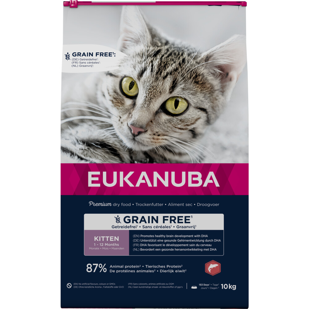 Eukanuba Kattenvoer Droog Kitten Graanvrij Zalm 10 kg