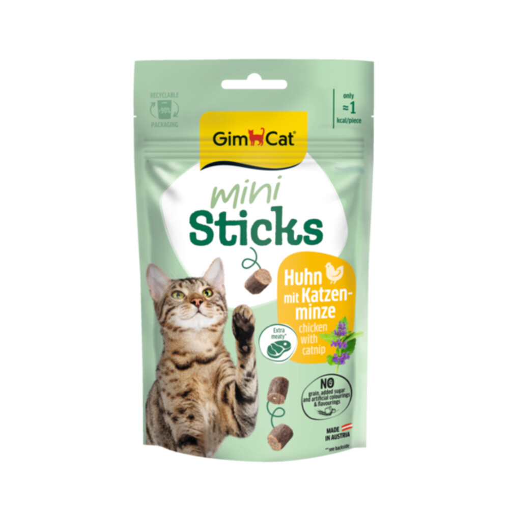 GimCat Mini Sticks Kattensnack Kip & Kattenkruid 50 gr