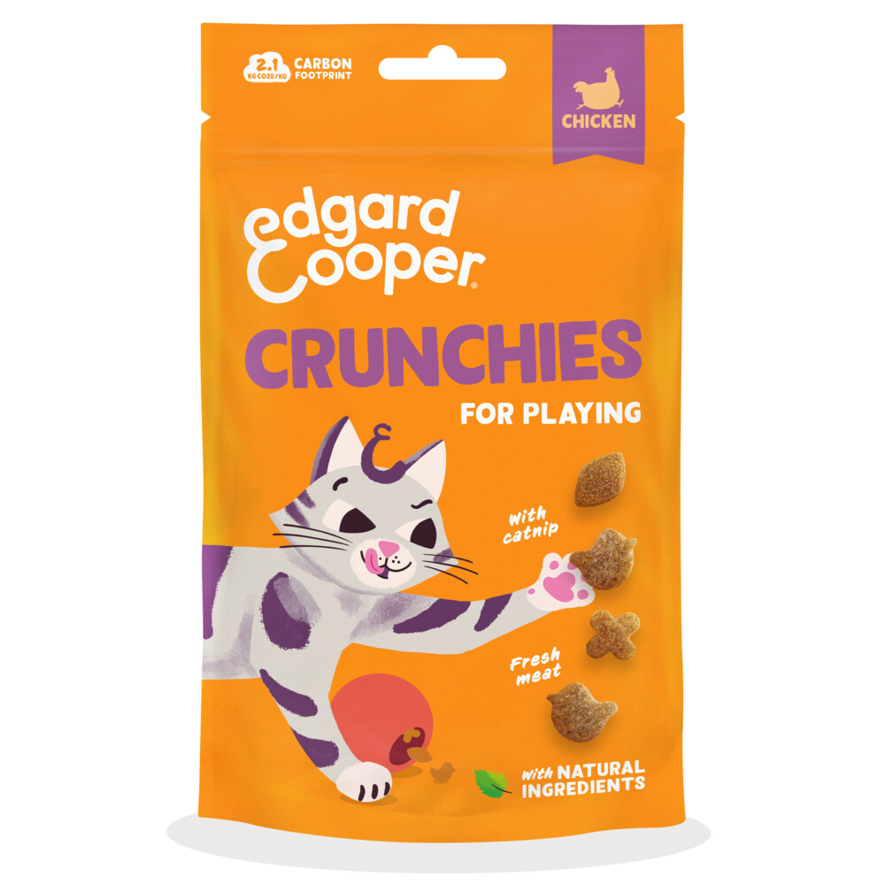 Edgard & Cooper Adult Crunchies Kattensnack Kip 50 gr