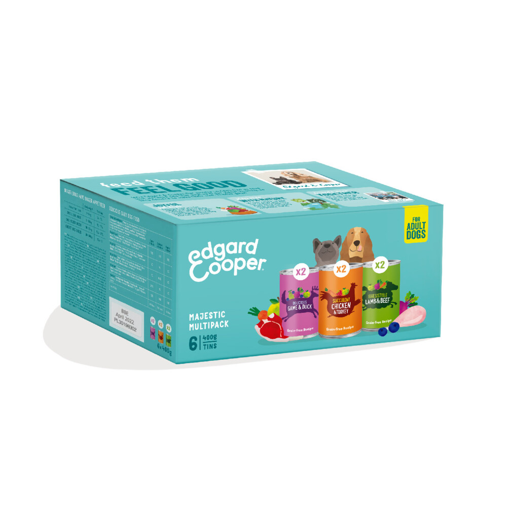Edgard & Cooper Hondenvoer Multipack Kip - Wild - Lam 6 x 400 gr