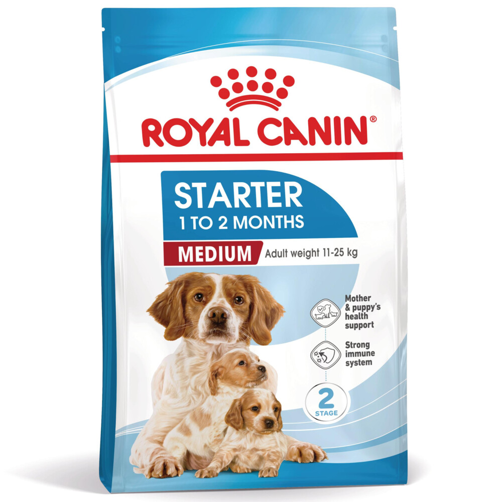 4x Royal Canin Hondenvoer Droog Mother & Baby Medium Starter 4 kg