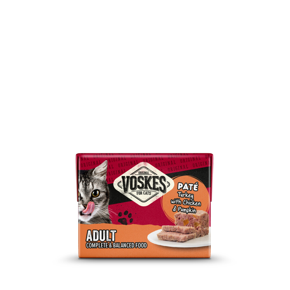 8x Voskes Original Paté Adult Kalkoen & Kip & Pompoen 8 x 95 gr