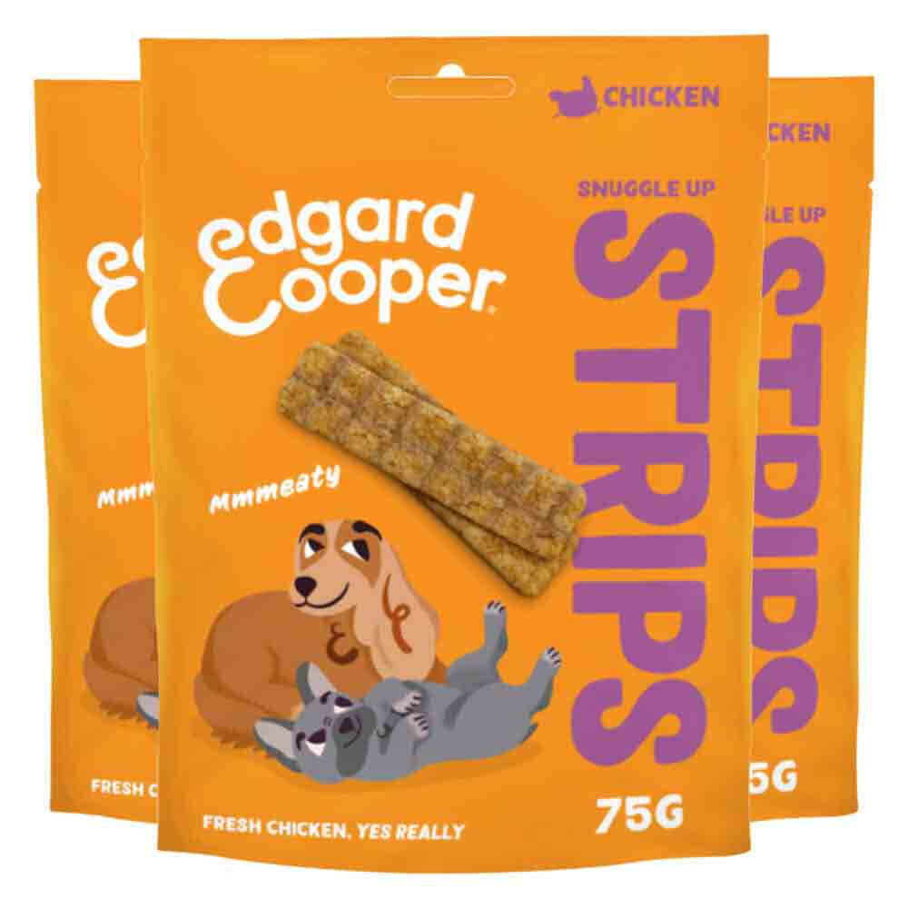 3x Edgard & Cooper Adult Strips Kip 75 gr