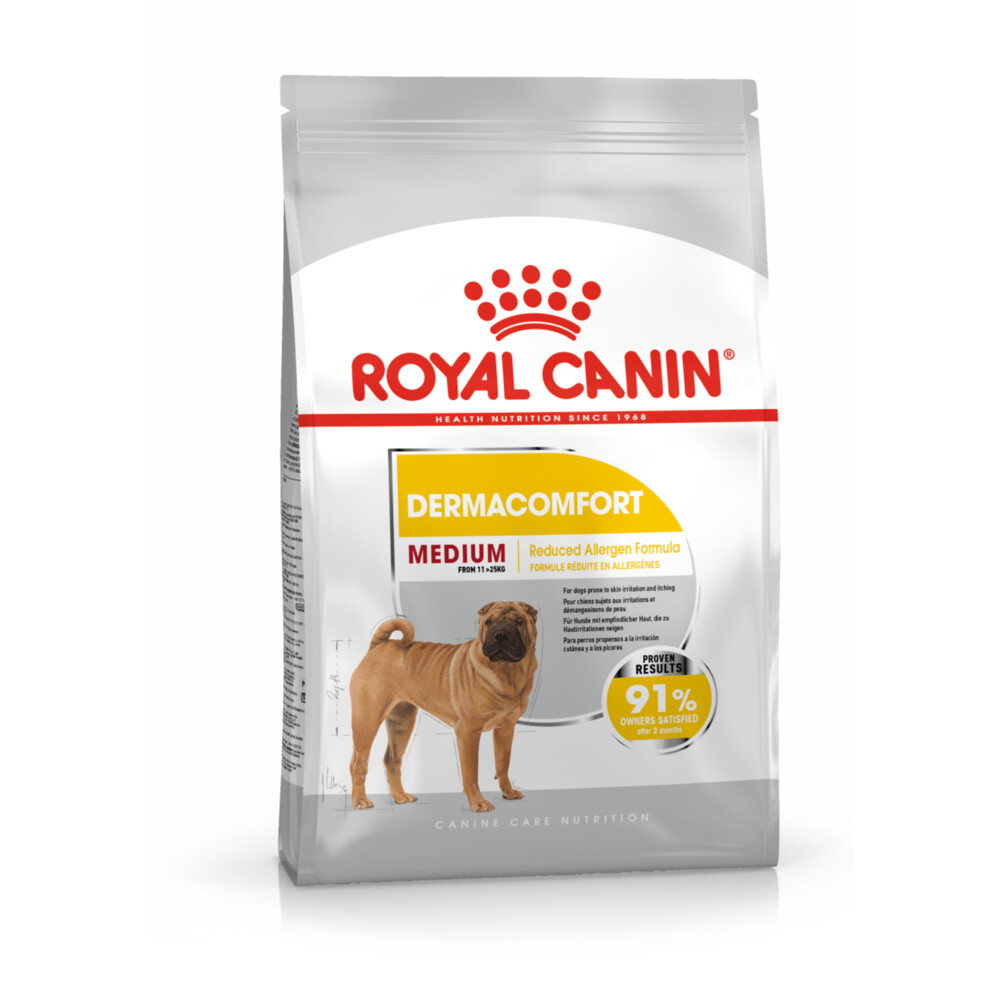 4x Royal Canin Hondenvoer Droog Dermacomfort Medium 3 kg