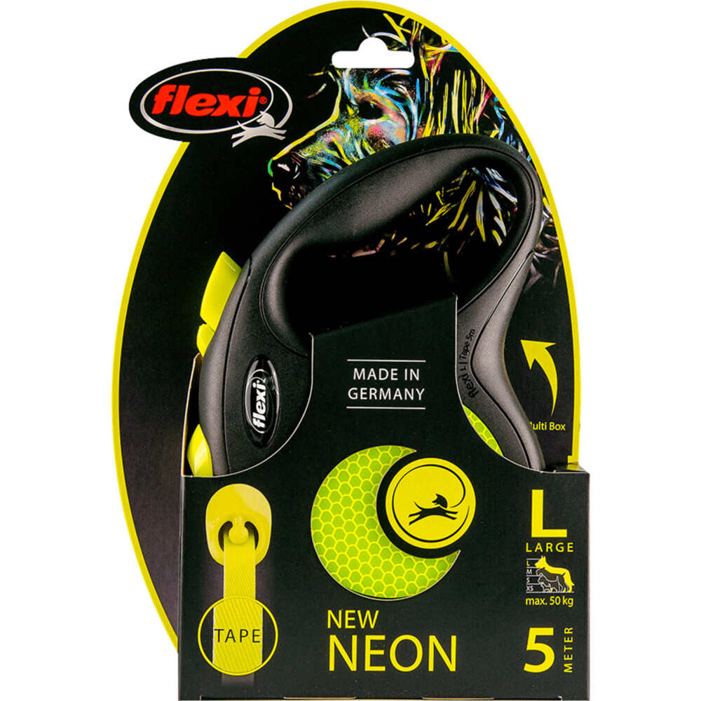 Flexi Rollijn New Comfort Tape 5 mtr tot 50 kg Neon