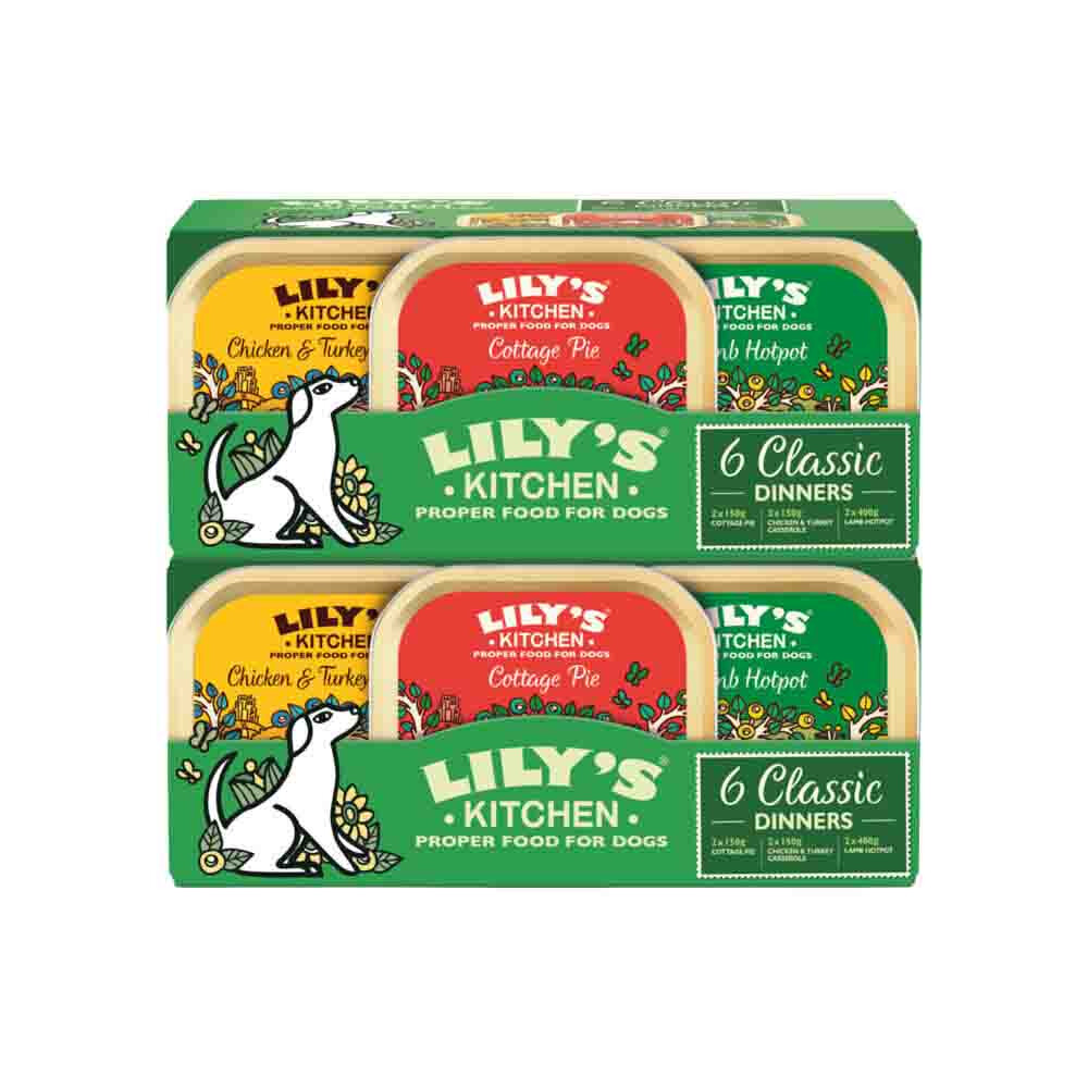 2x Lily's Kitchen Hondenvoer Nat Klassiek Menu Selectiebox 6x150 gr