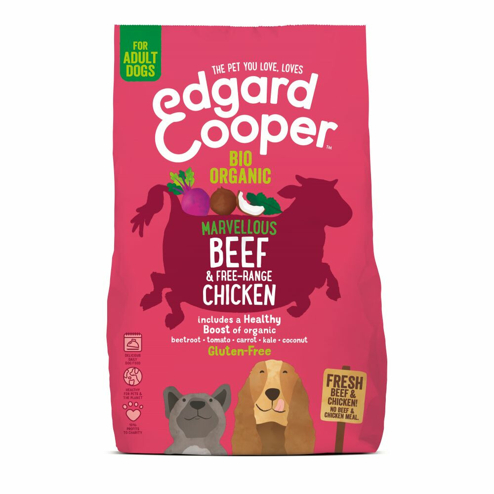 6x Edgard & Cooper Hondenvoer Bio Rund - Bio Kip 700 gr