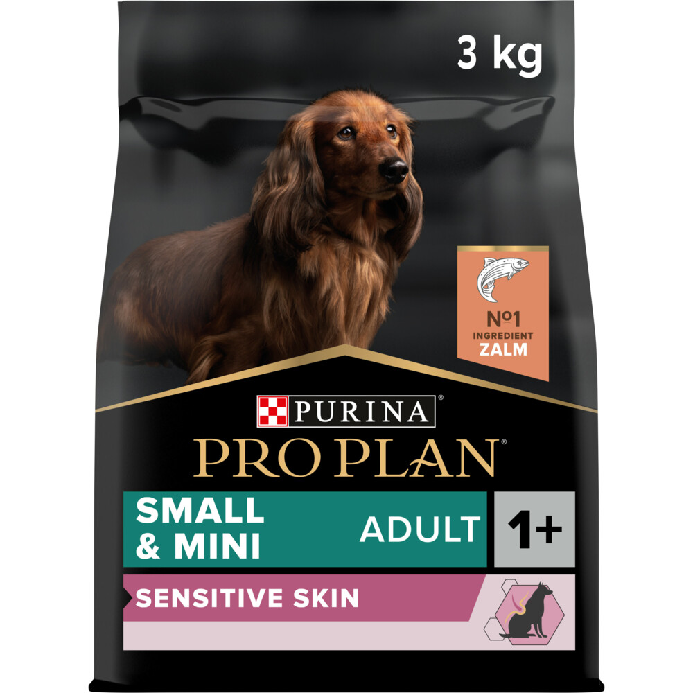 4x Pro Plan Hondenvoer Droog Adult Small & Mini Sensitive Skin Zalm 3 kg