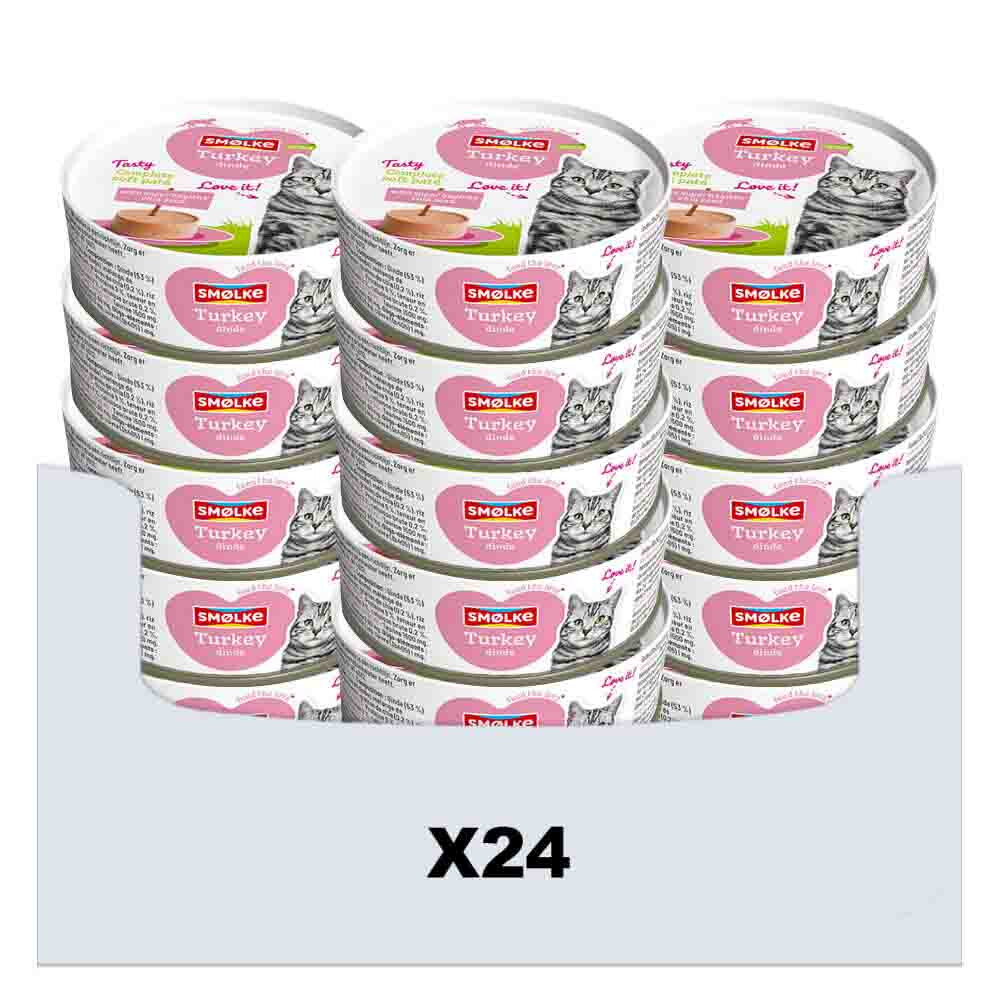 24x Smolke Kattenvoer Soft Paté Kalkoen 80 gr
