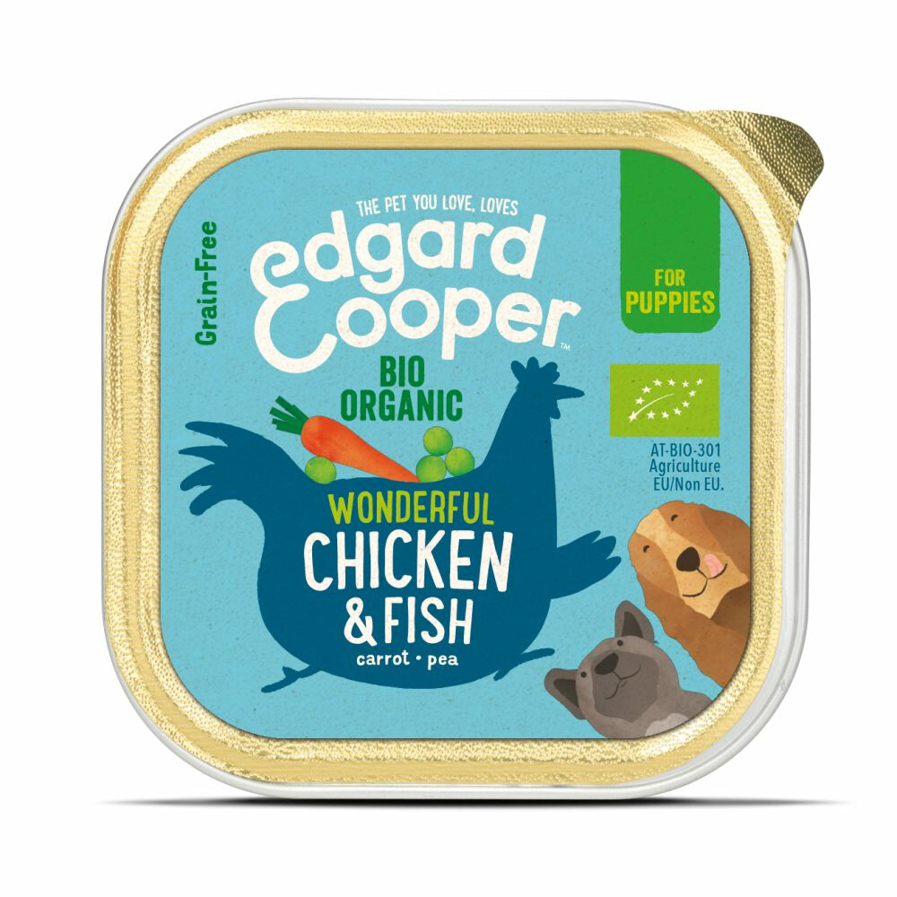 Edgard & Cooper Kuipje Vers Vlees Puppy Hondenvoer Bio Kip - Vis 100 gr