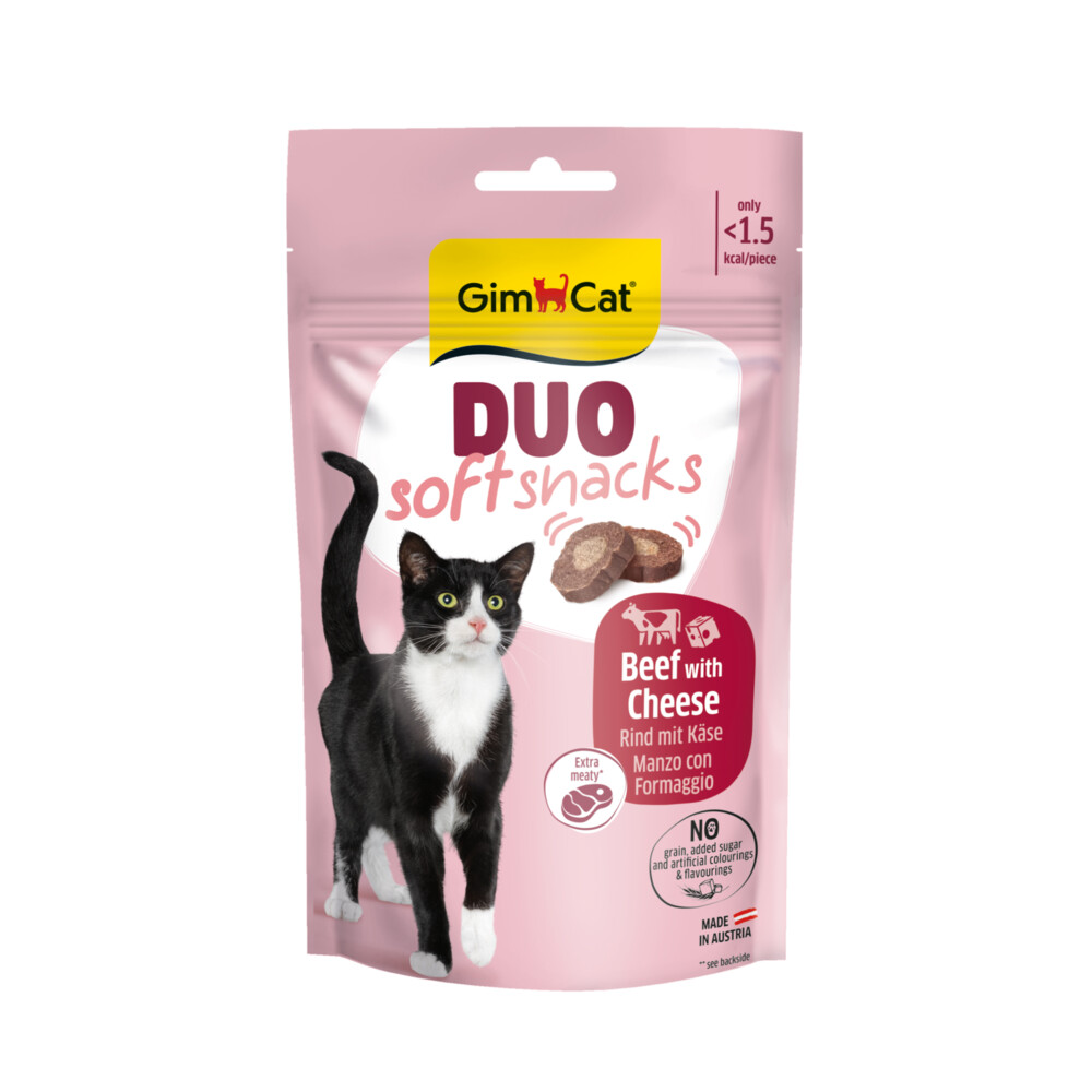 12x GimCat Duo Kattensnack Rund & Kaas 50 gr