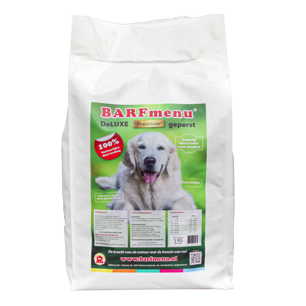 BARFmenu Hondenvoer Droog Deluxe Premium Geperst 5 kg