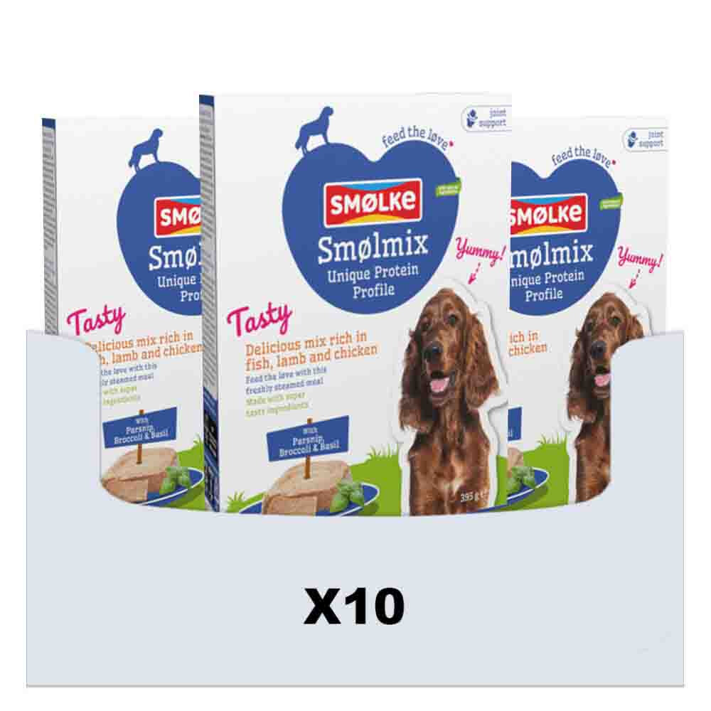 10x Smolke Vers Gestoomd Hondenvoer Nat Smølmix 395 gr