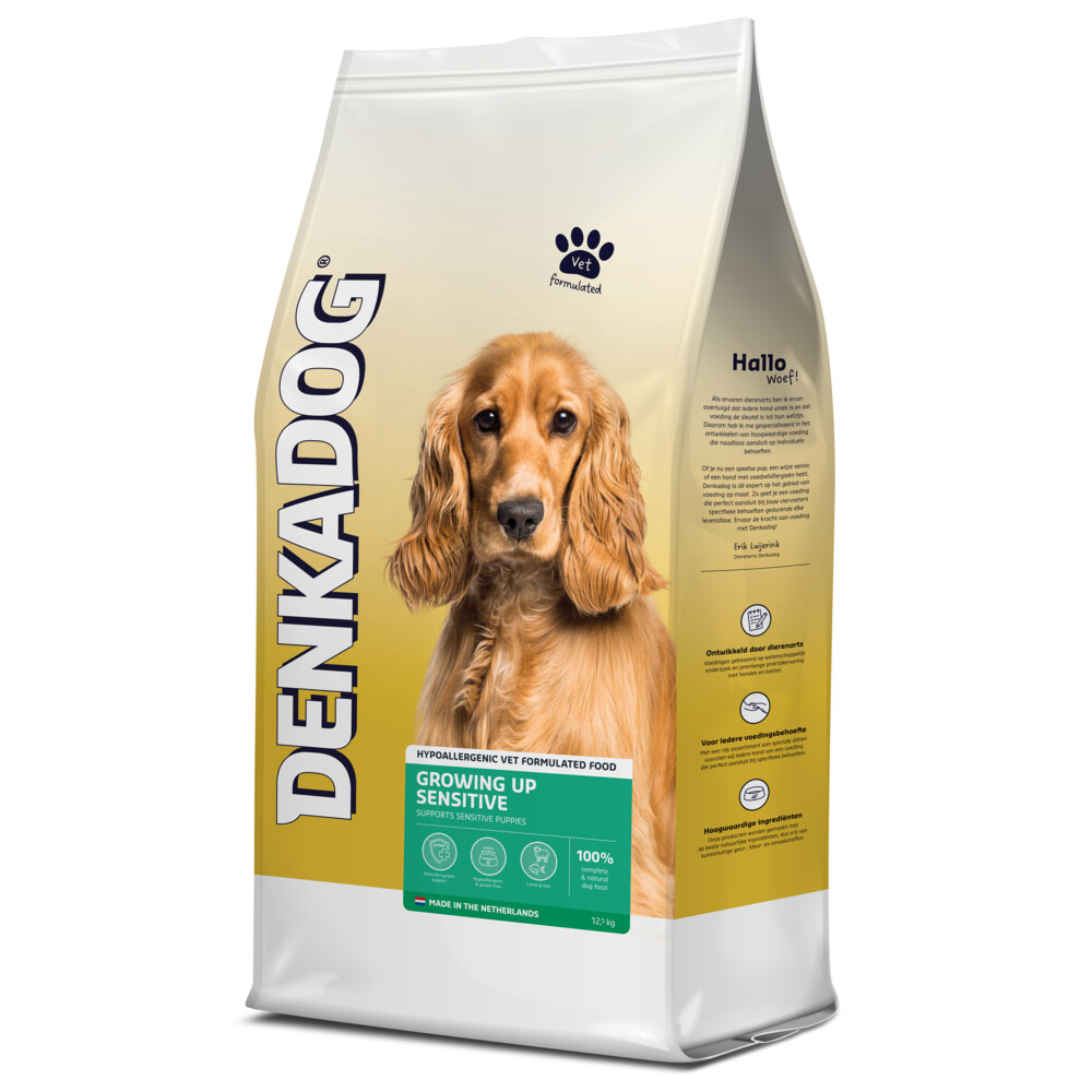 Denkadog Hondenvoer Growing up Sensitive 12,5 kg