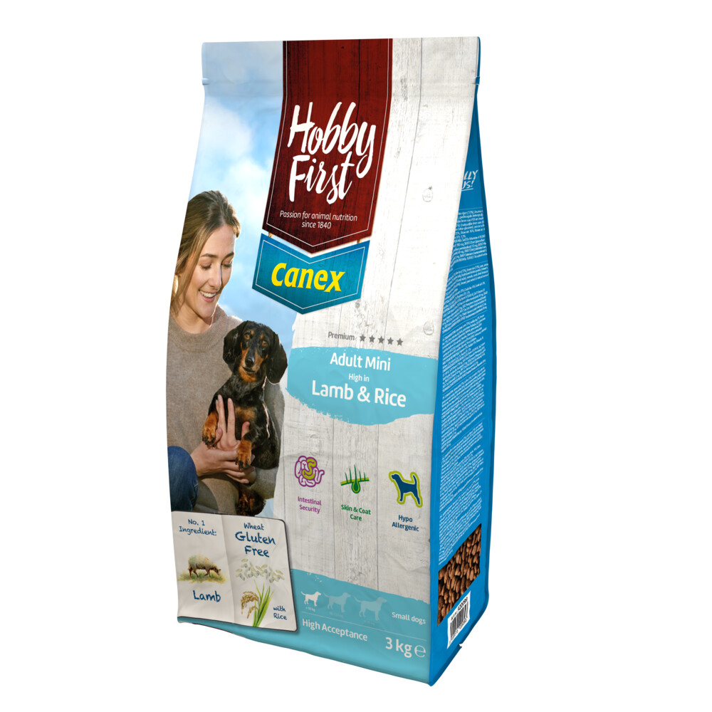 HobbyFirst Canex Hondenvoer Adult Mini Lam & Rijst 3 kg