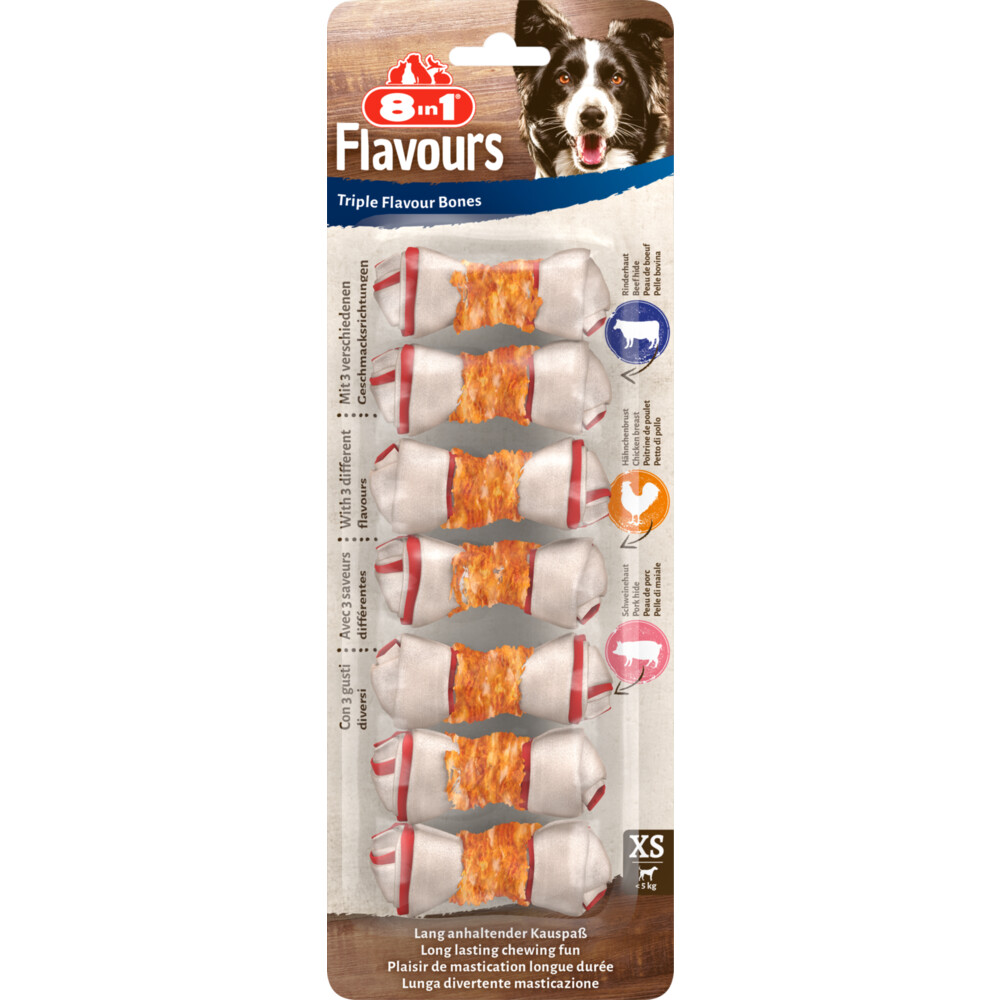 6x 8in1 Triple Flavour Bones XS 7 stuks