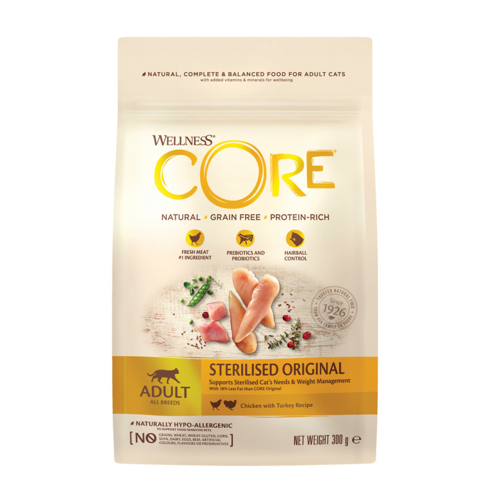 6x Wellness Core Kattenvoer Sterilised Kip - Kalkoen 300 gr