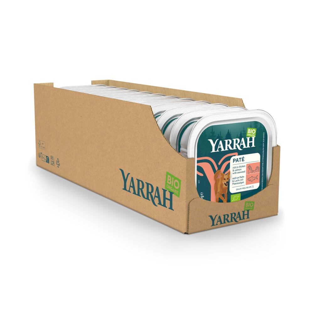 12x Yarrah Bio Hondenvoer Paté Kip & Zalm 150 gr