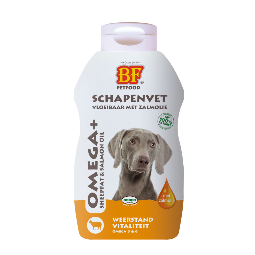 BF Petfood Vloeibaar Schapenvet met Zalmolie Weerstand Vitaliteit 500 ml
