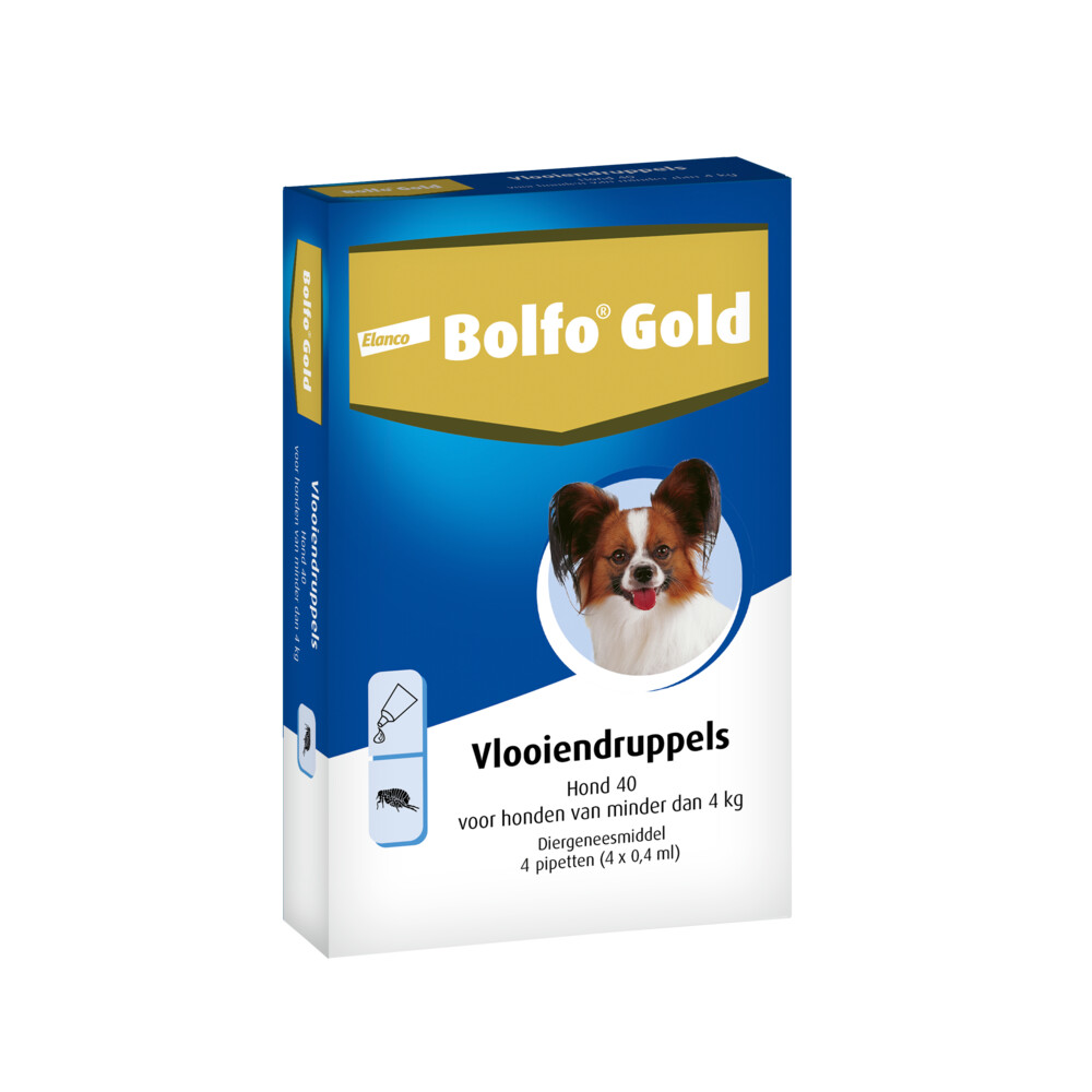 Bolfo Gold Anti Vlooiendruppels Hond Tot 4 kg 4 pipetten