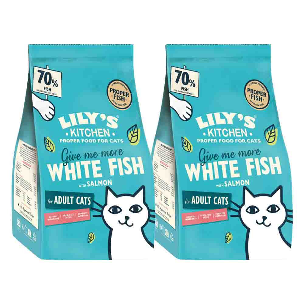 2x Lily's Kitchen Katenvoer Droog Adult Witvis & Zalm 800 gr